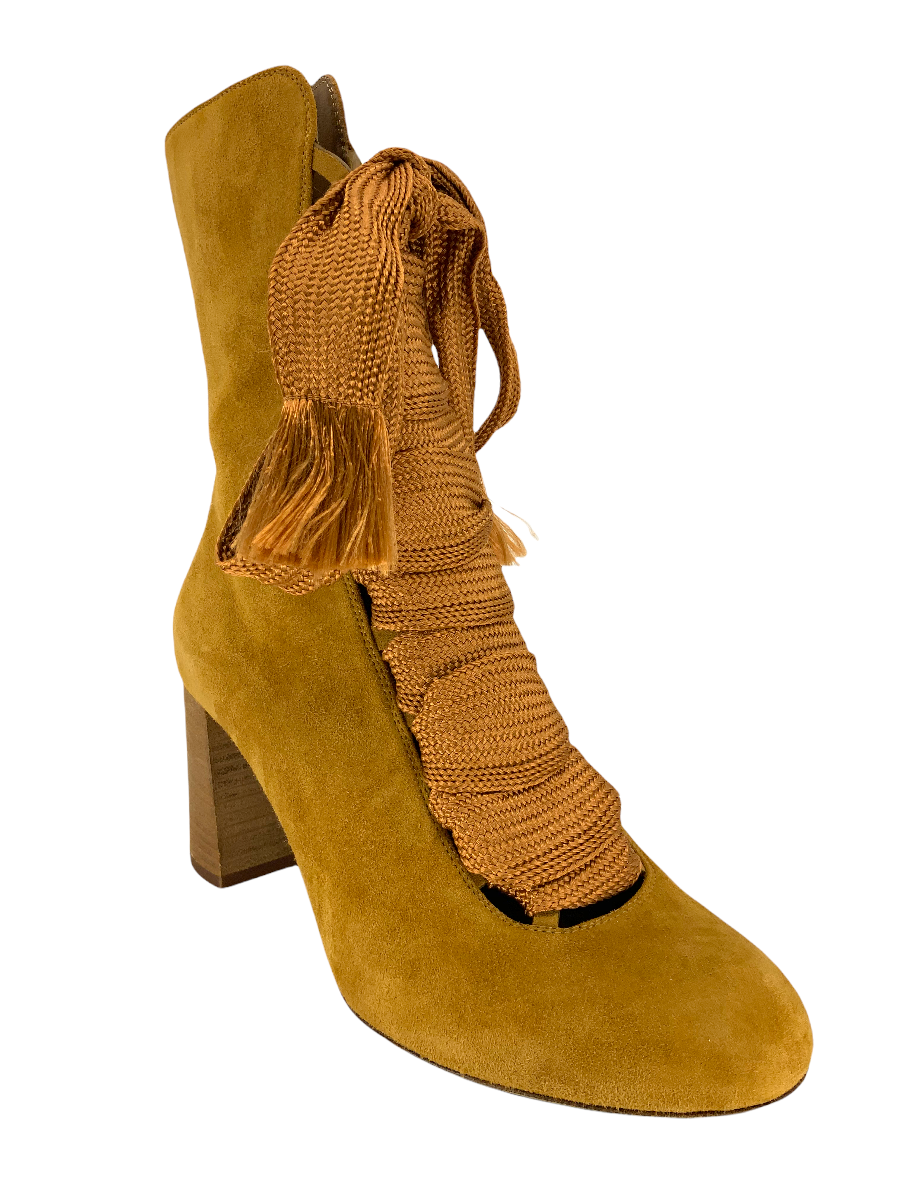 Chloe Harper Suede Lace-up Ankle Boots - Size 7.5