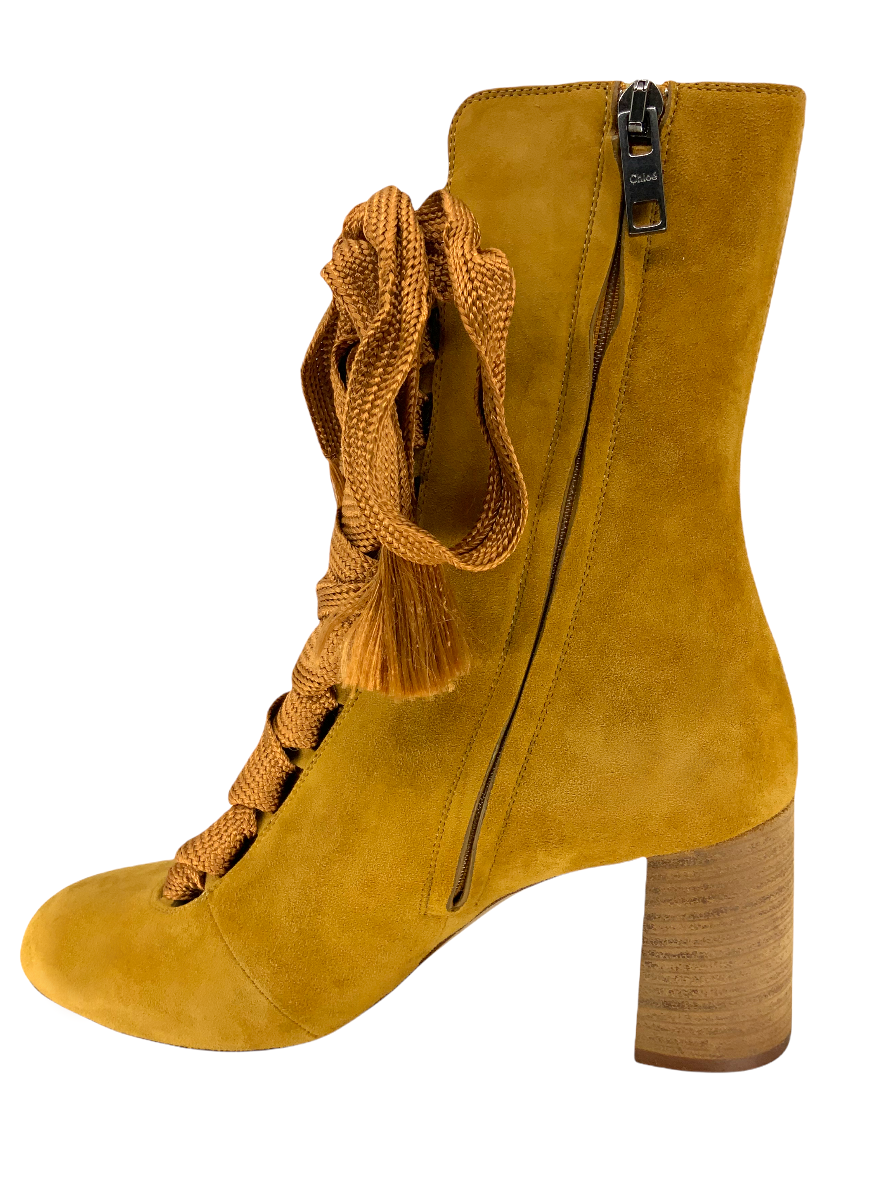 Chloe Harper Suede Lace-up Ankle Boots - Size 7.5