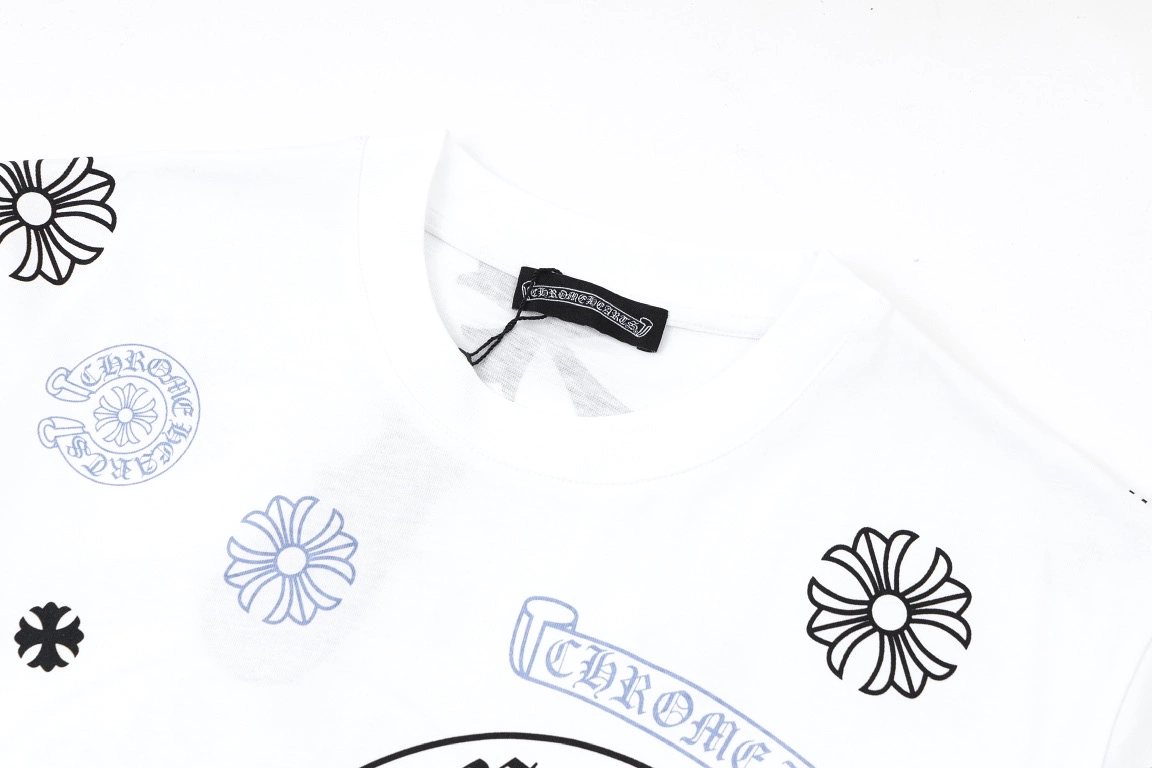 Chrome Heart 23SS summer new body irregular horseshoe logo printed short sleeve tee in White 7.4