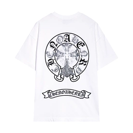 Chrome Hearts white short-sleeve T-shirt with 24SS horseshoe-shaped cross logo print 3.6