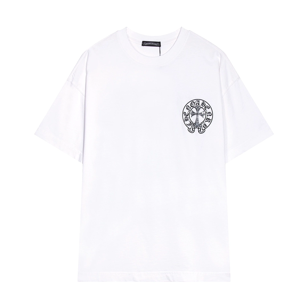 Chrome Hearts white short-sleeve T-shirt with 24SS horseshoe-shaped cross logo print 3.6