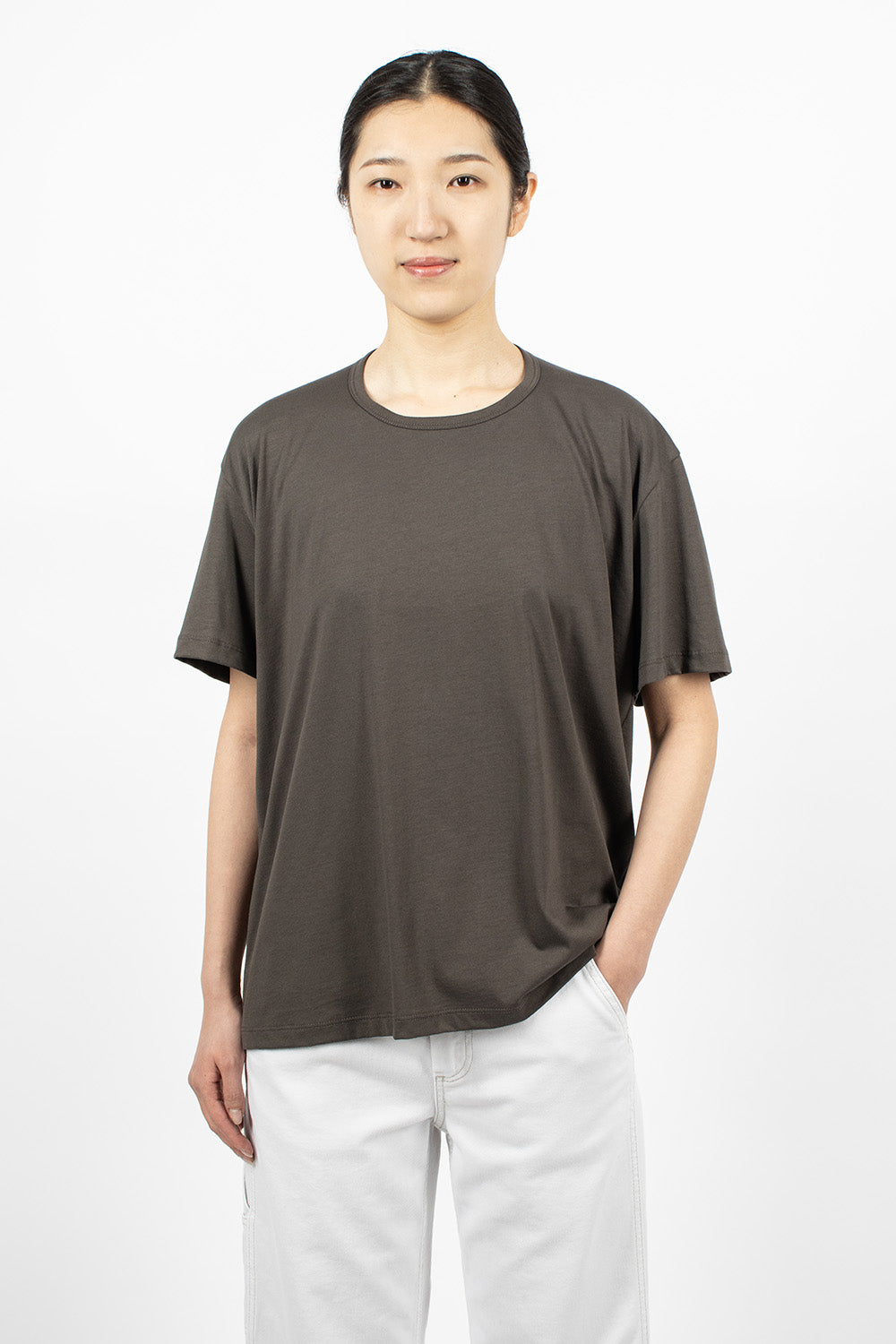 Circle Neck T-Shirt in Washed Bark