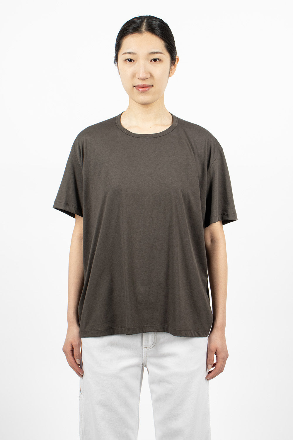 Circle Neck T-Shirt in Washed Bark