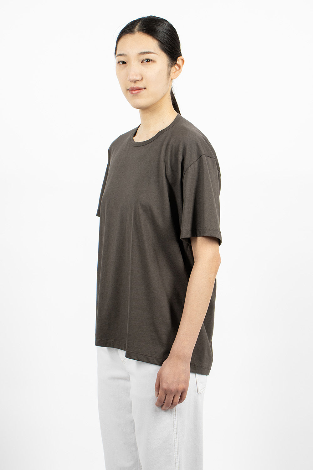 Circle Neck T-Shirt in Washed Bark