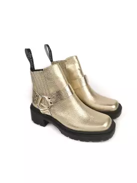 Collette gold leather ankle boots