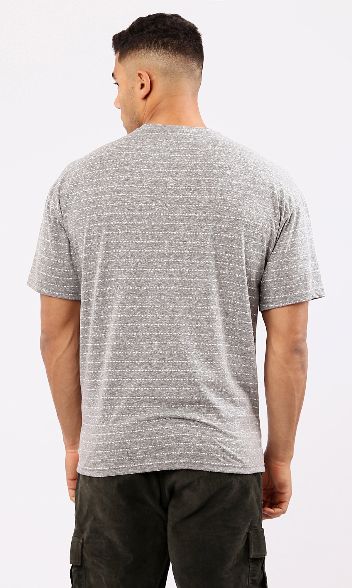 Comfortable Heather Grey Summer Tee - Round Neck - O189639