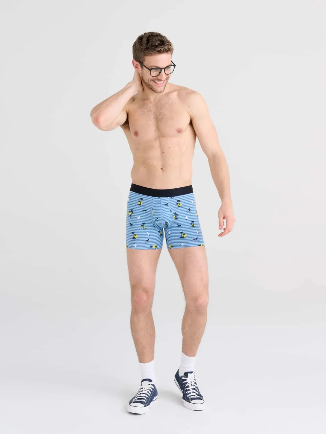 Cooling Cotton Boxer Brief - Offshore Breeze Blue