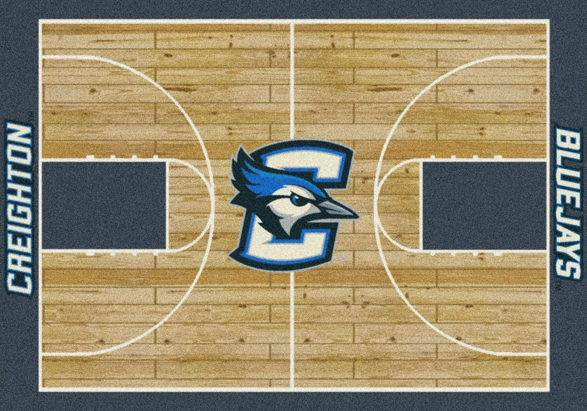 Creighton Bluejays Basketball Area Rug - Milliken Home Court Novelty Rug