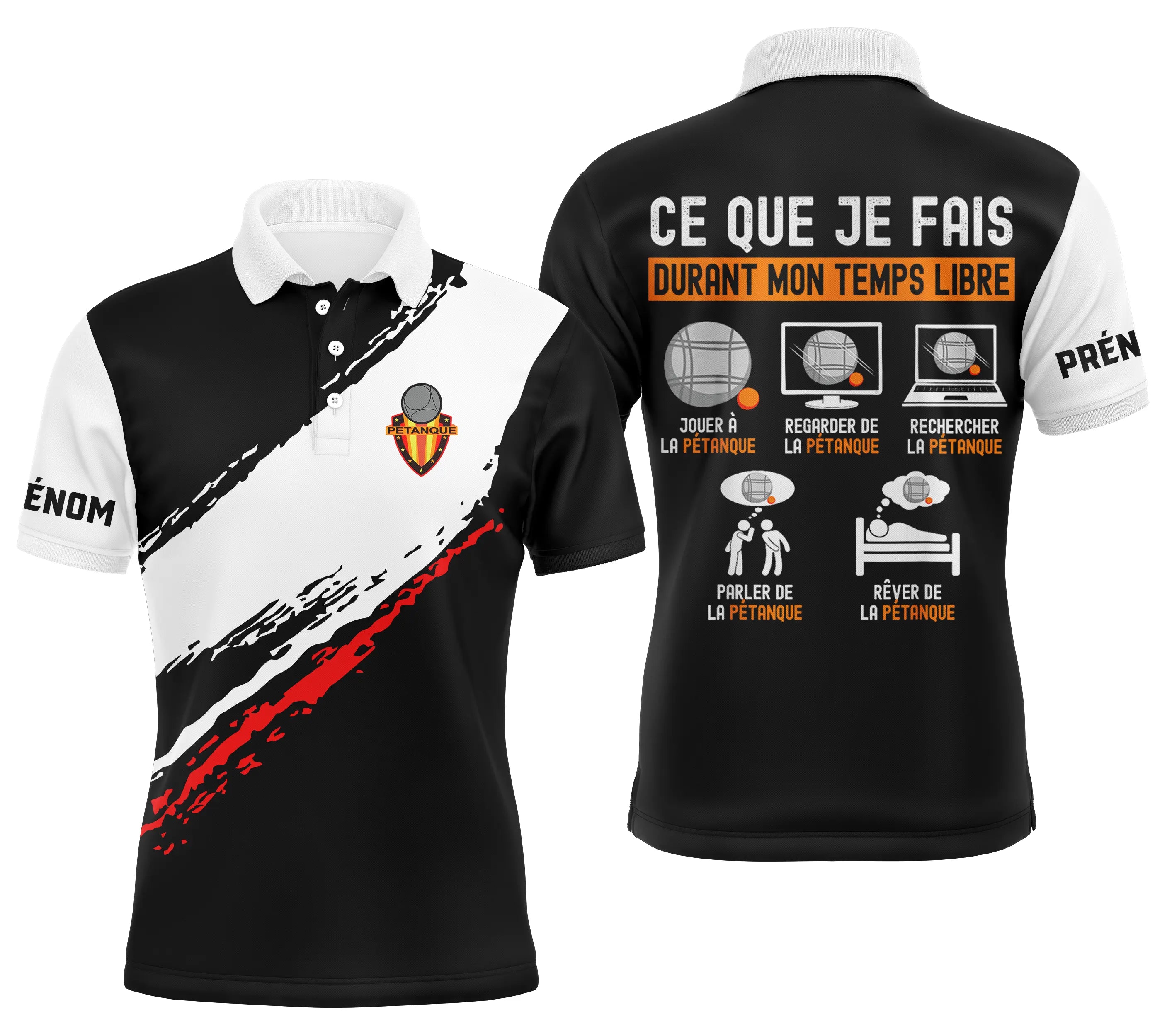 Custom Petanque Polo Shirt - Trendy Bouliste Design