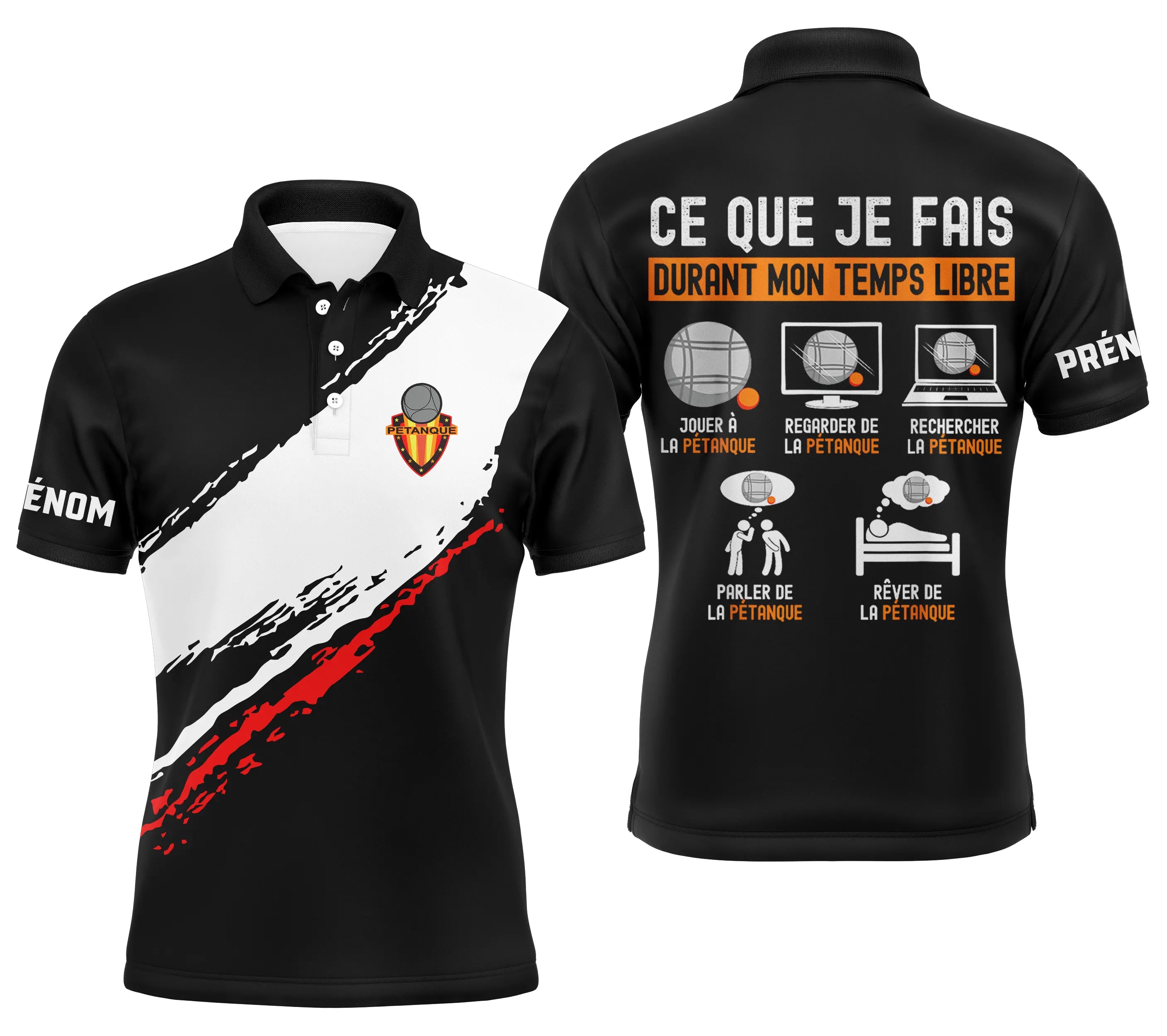 Custom Petanque Polo Shirt - Trendy Bouliste Design