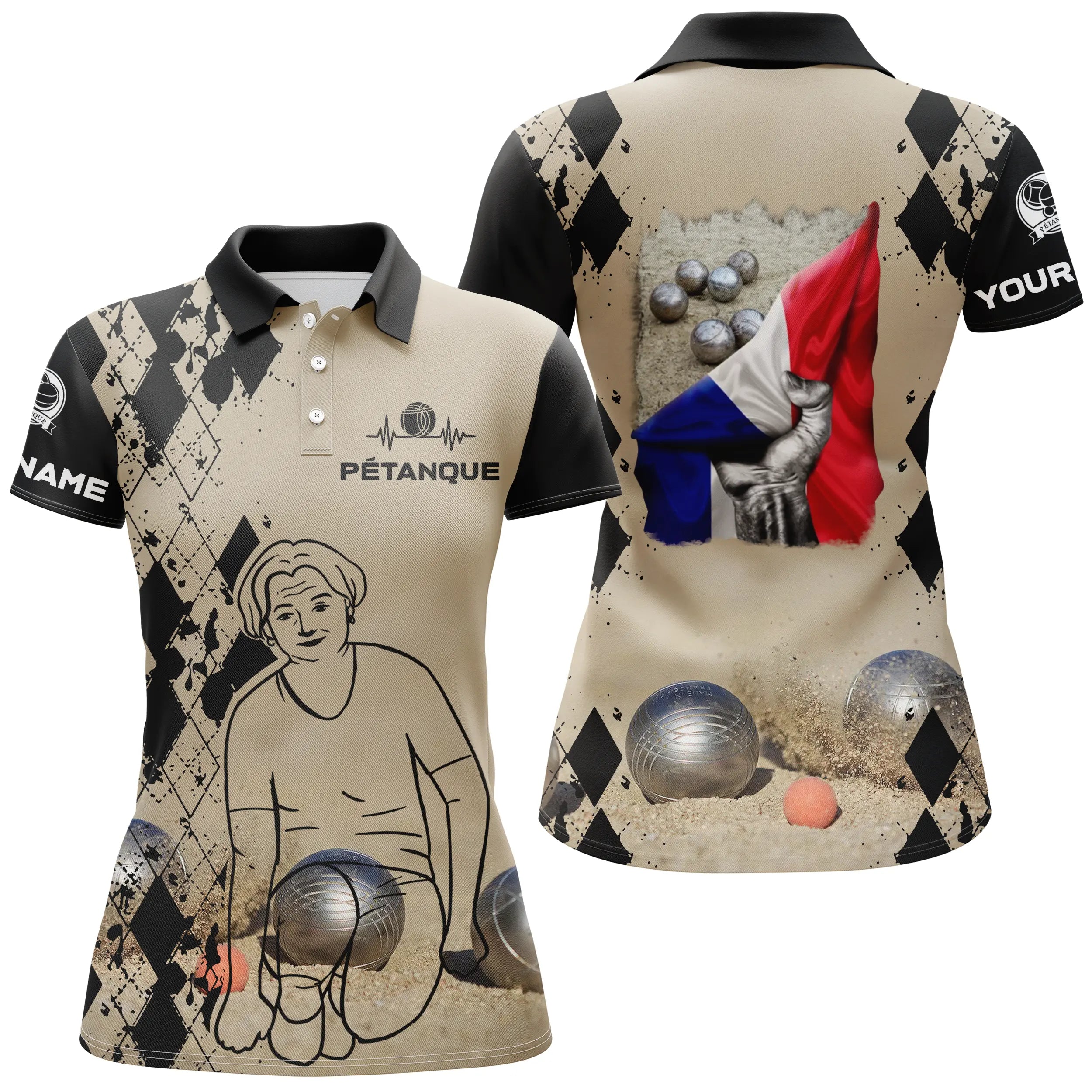 Customized Boules Gift - French Flag Polo - CT13092365