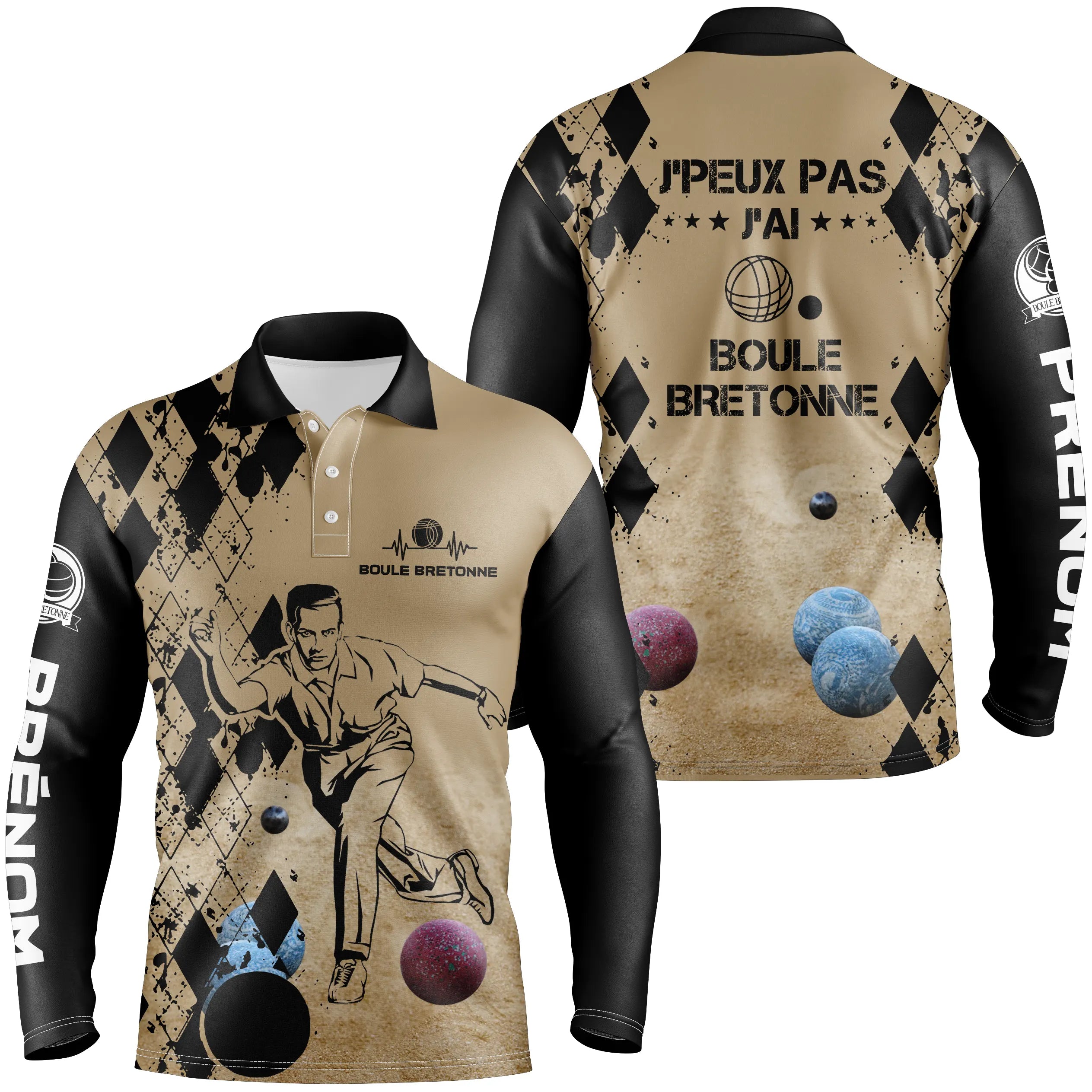 Customized Polo Shirt, Funny Petanque Gift, Can't Play Breton Bocce Ball - CT14112348