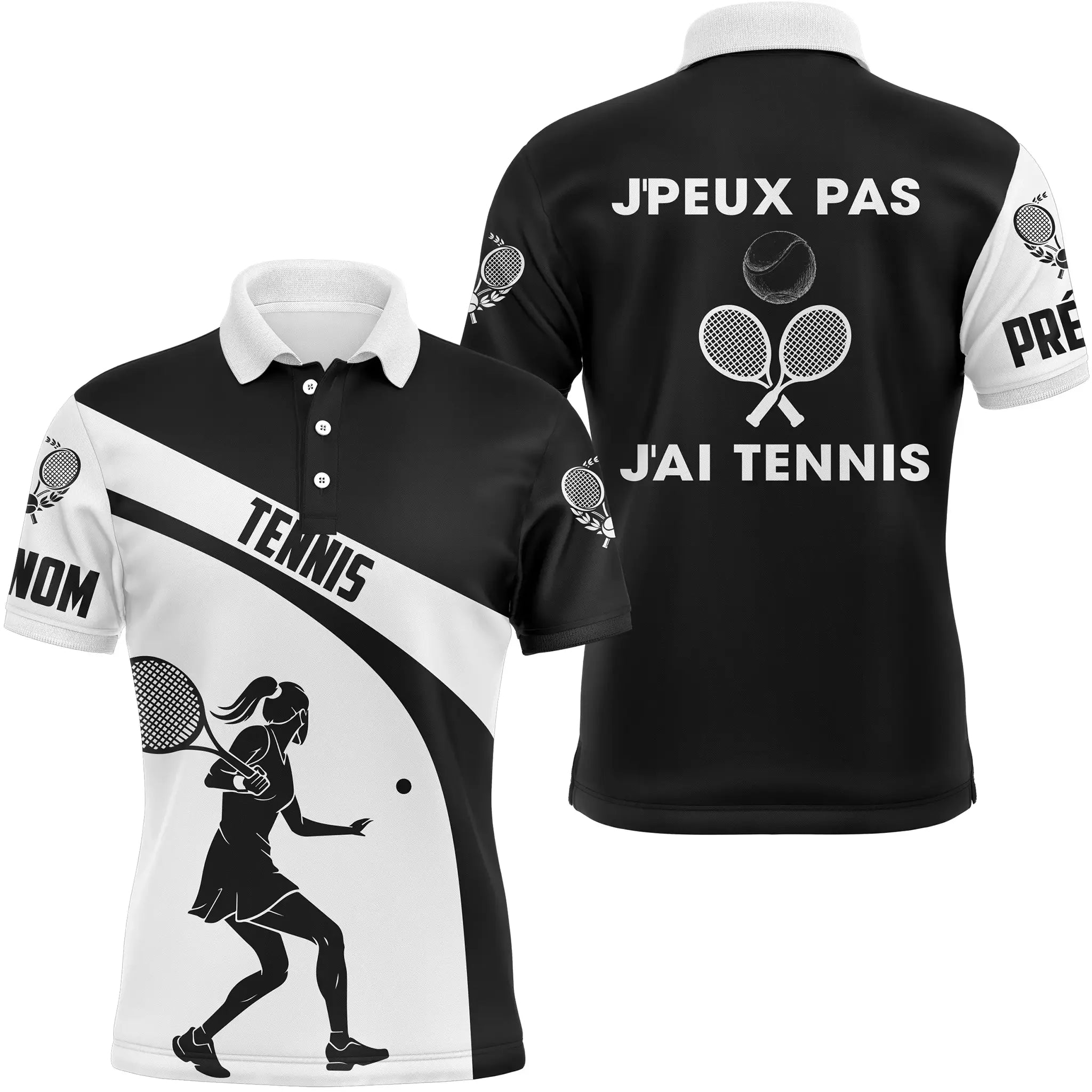 Customized Tennis Player Gift - Polo Tennis Performance, J'peux Pas J'ai Tennis, CT20102338