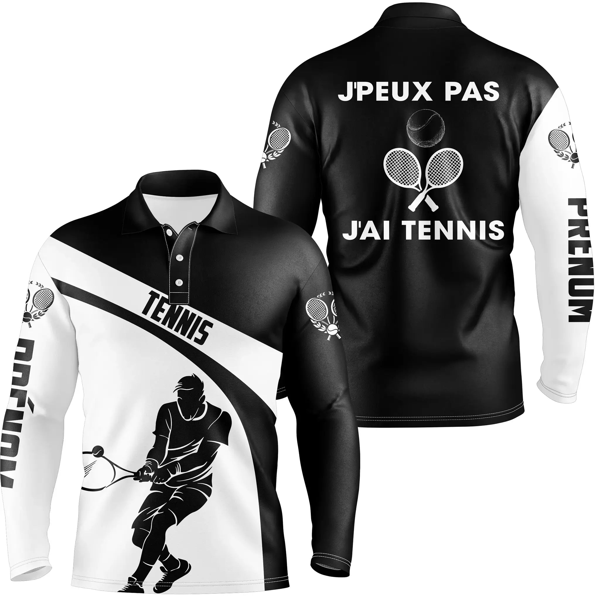 Customized Tennis Player Gift - Polo Tennis Performance, J'peux Pas J'ai Tennis, CT20102338