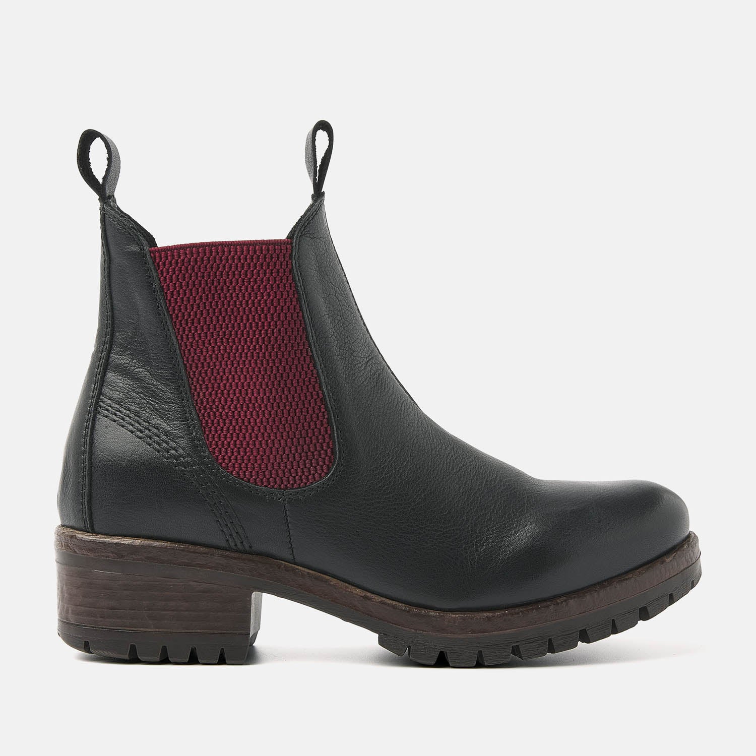 Dames Chelsea Boots Black-Red