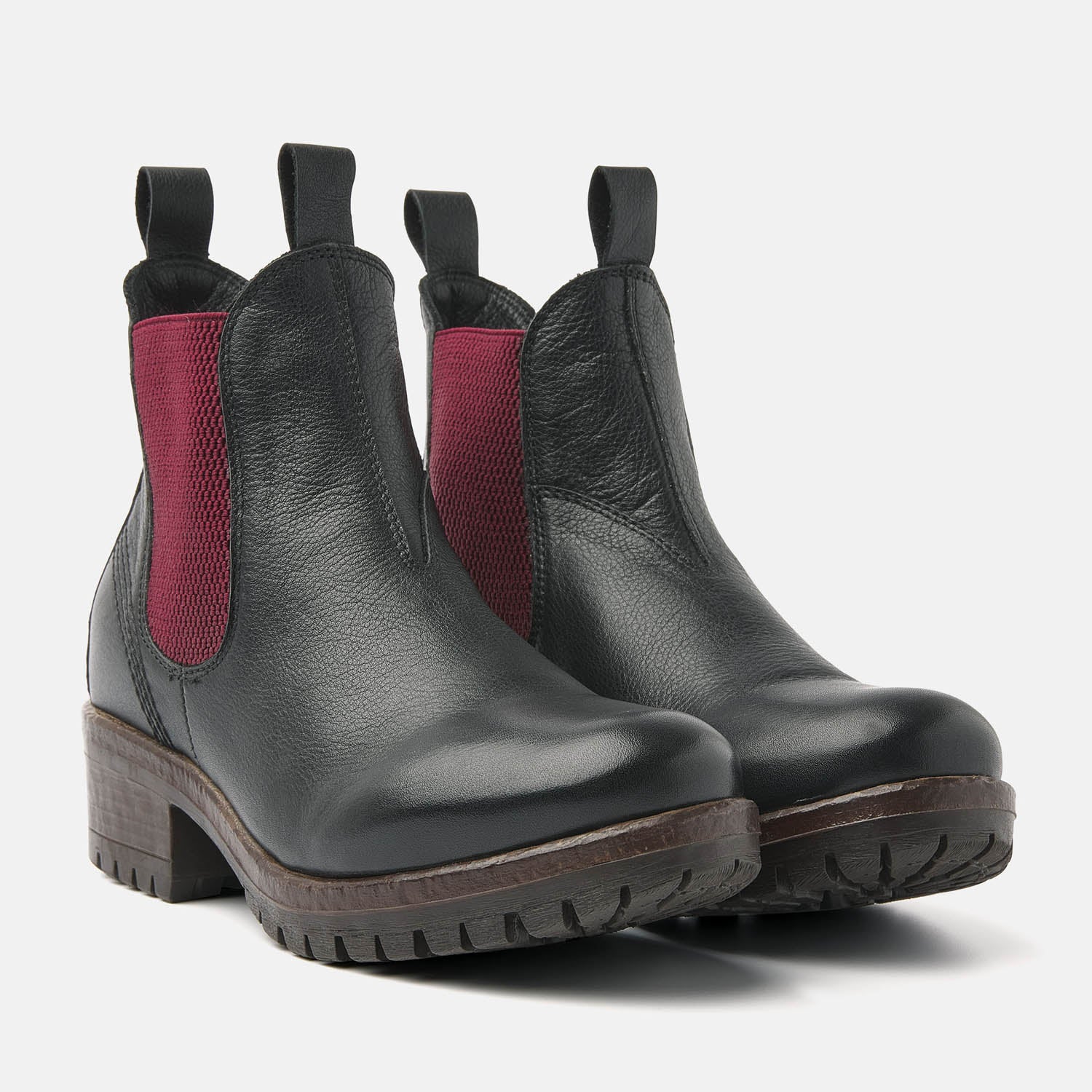 Dames Chelsea Boots Black-Red