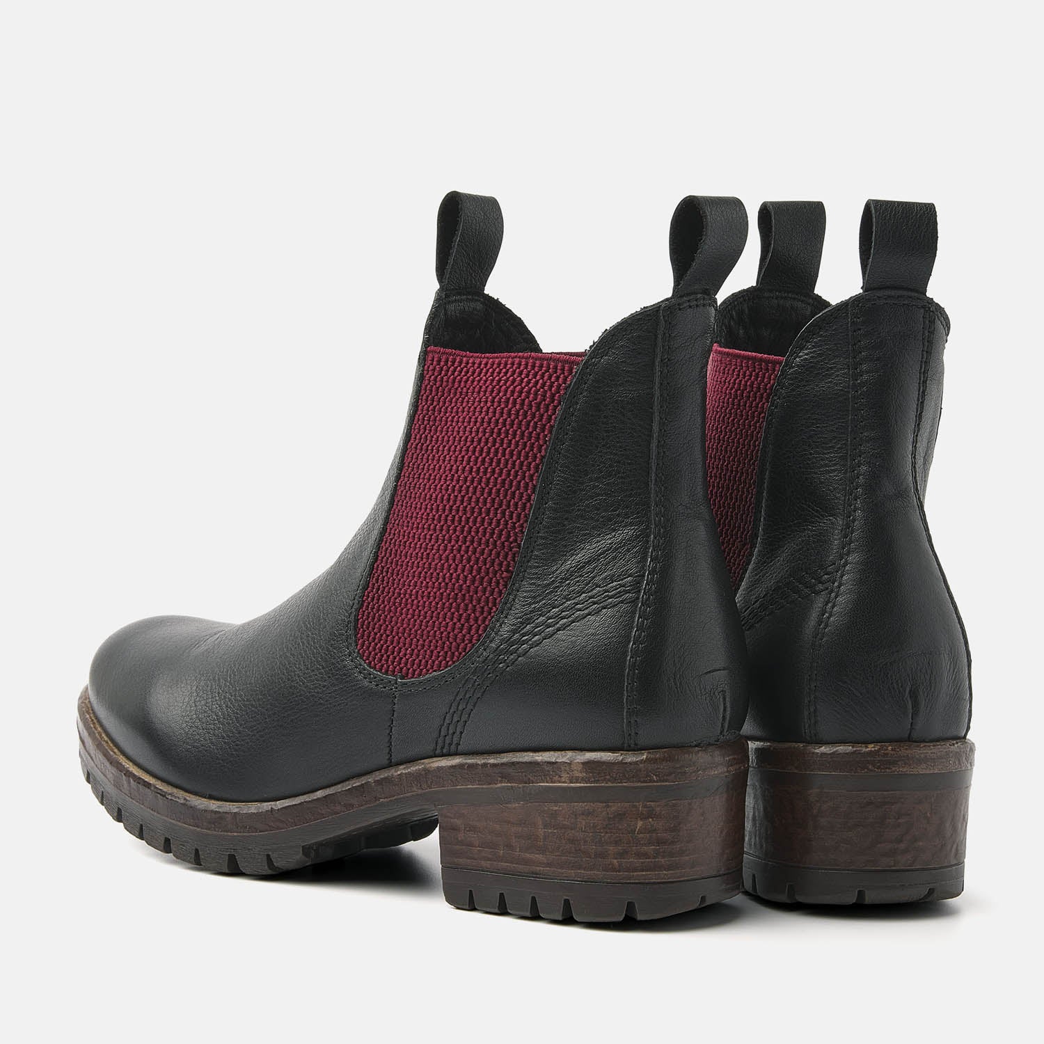 Dames Chelsea Boots Black-Red