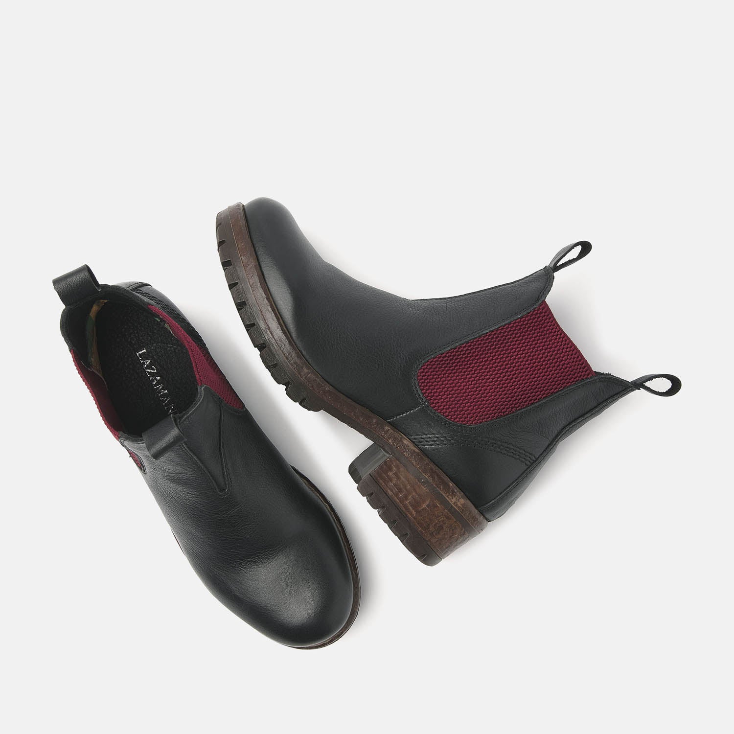 Dames Chelsea Boots Black-Red