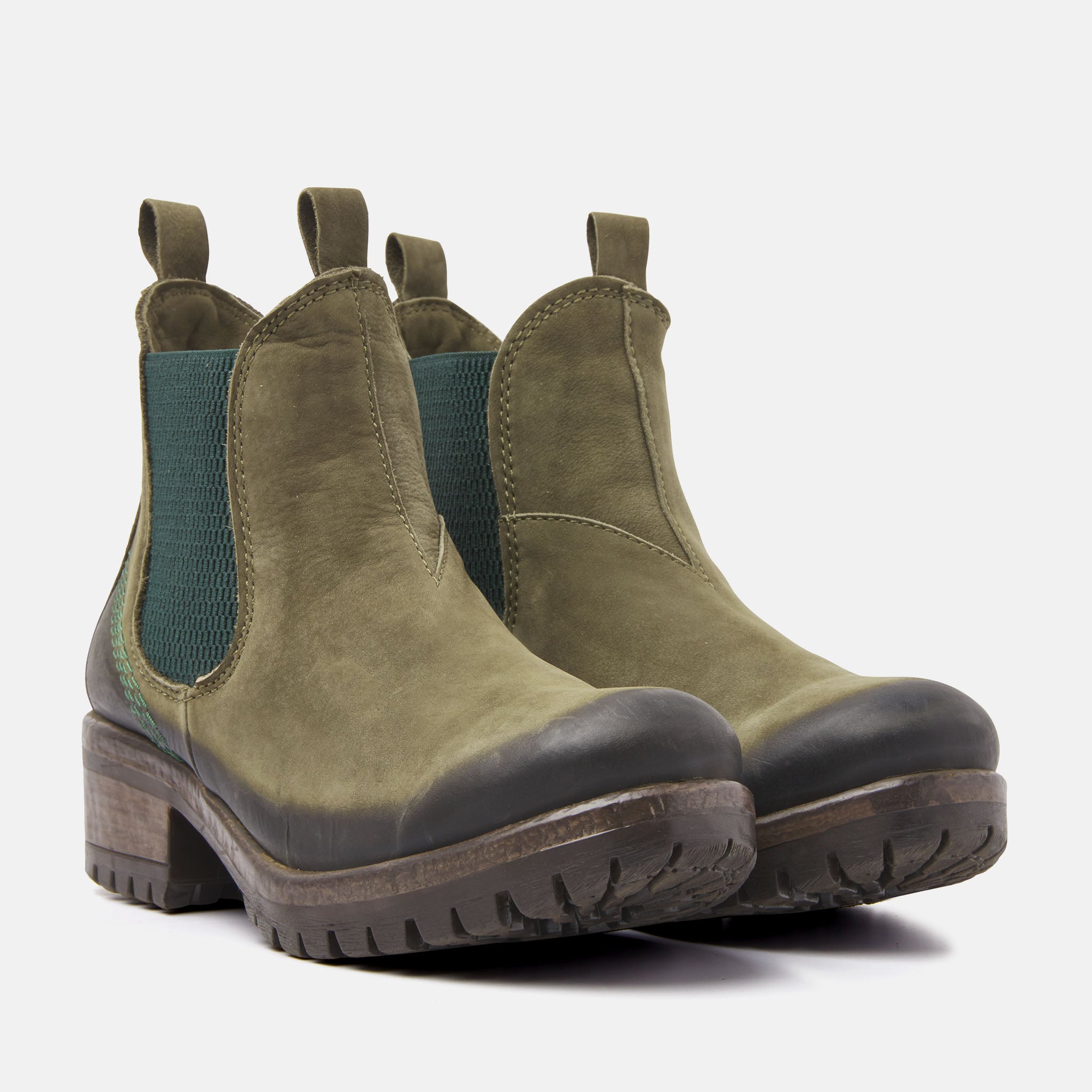 Dames Chelsea Boots in Green - 68.001