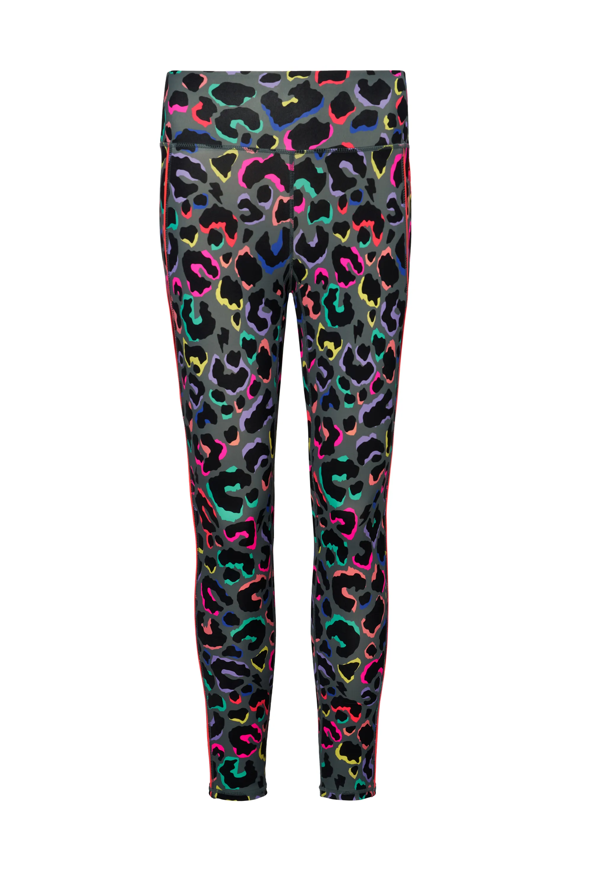 Dark Khaki Rainbow Shadow Leopard Active Leggings for Women