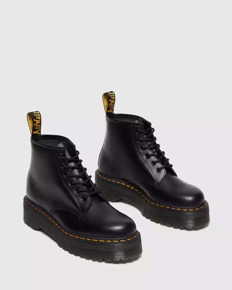 Dr Martens 101 Quad Black Smooth Leather Boots - Shop Now