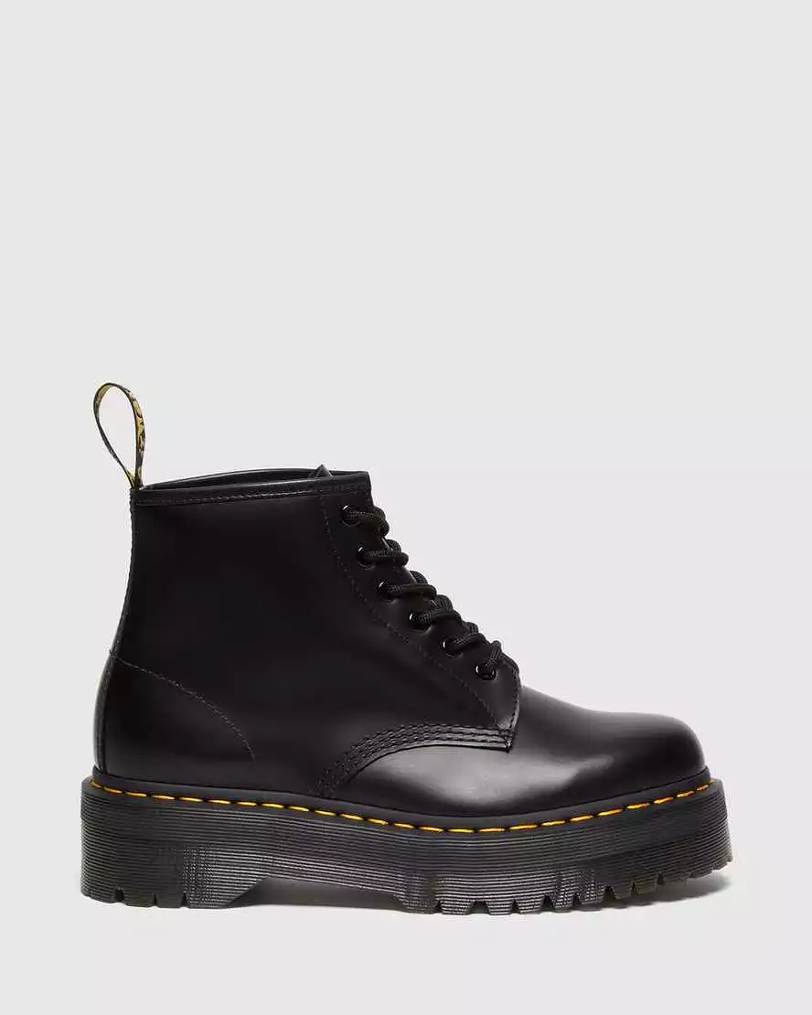 Dr Martens 101 Quad Black Smooth Leather Boots - Shop Now