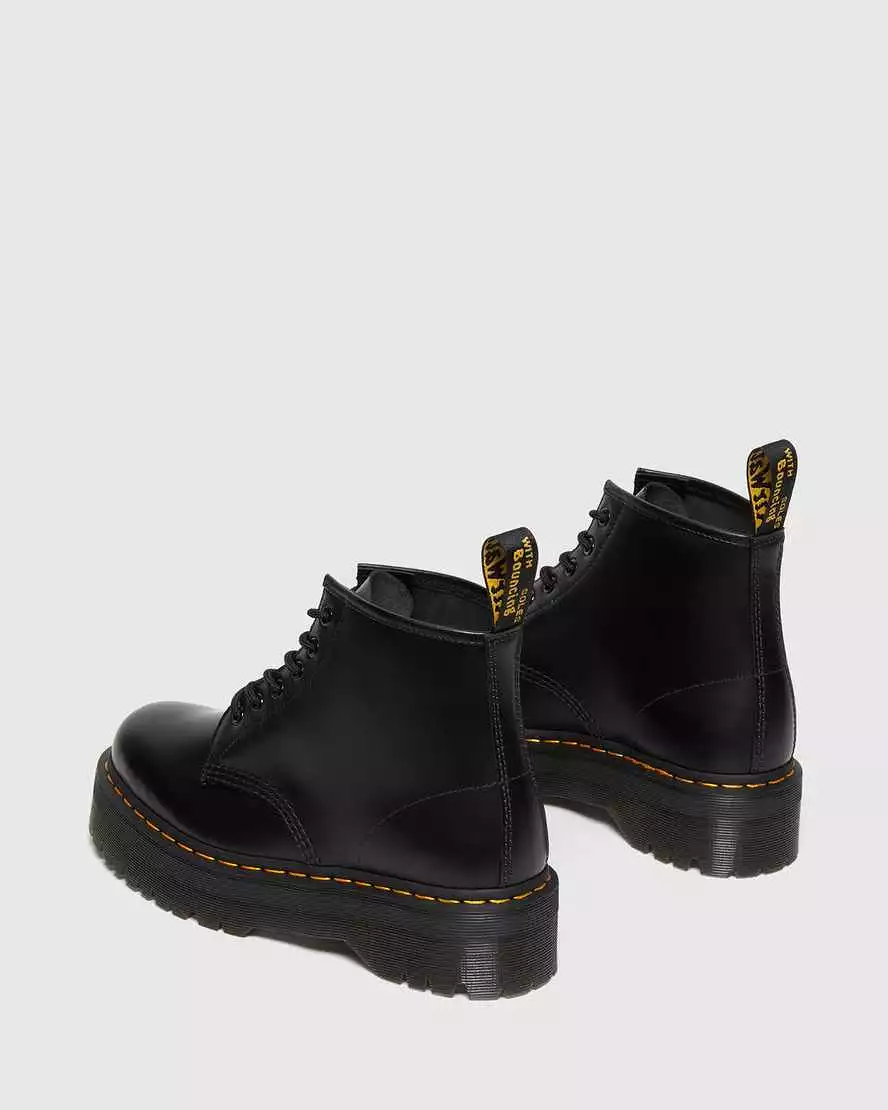 Dr Martens 101 Quad Black Smooth Leather Boots - Shop Now