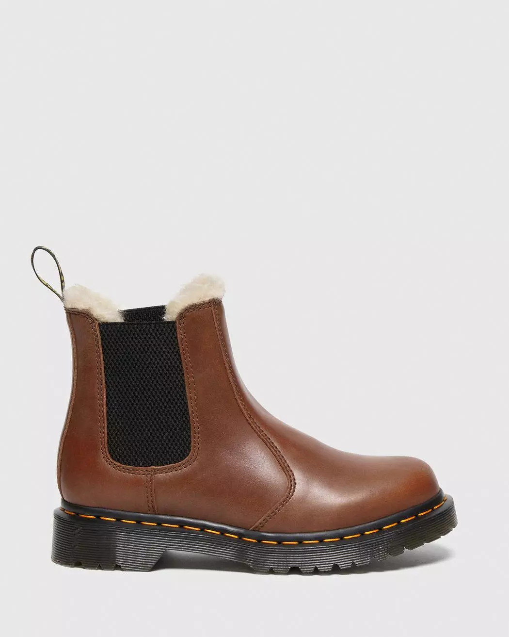 Dr Martens 2976 Leonore Chelsea Boots Faux Fur Tan Farrier 27784225 - Shop Now