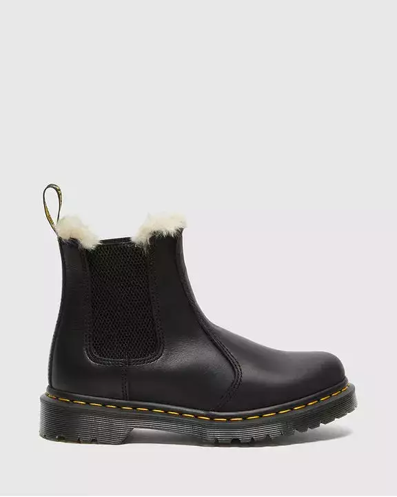 Dr Martens Faux Fur Chelsea Boots - Women's 2976, Black (21045001)