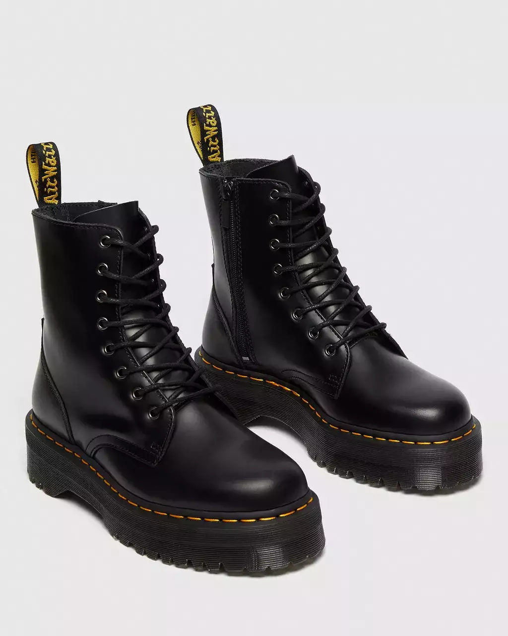 Dr Martens Jadon Black Polished Platform Boot