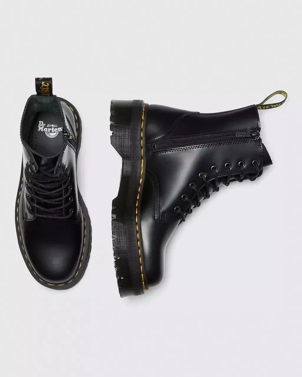 Dr Martens Jadon Black Polished Platform Boot