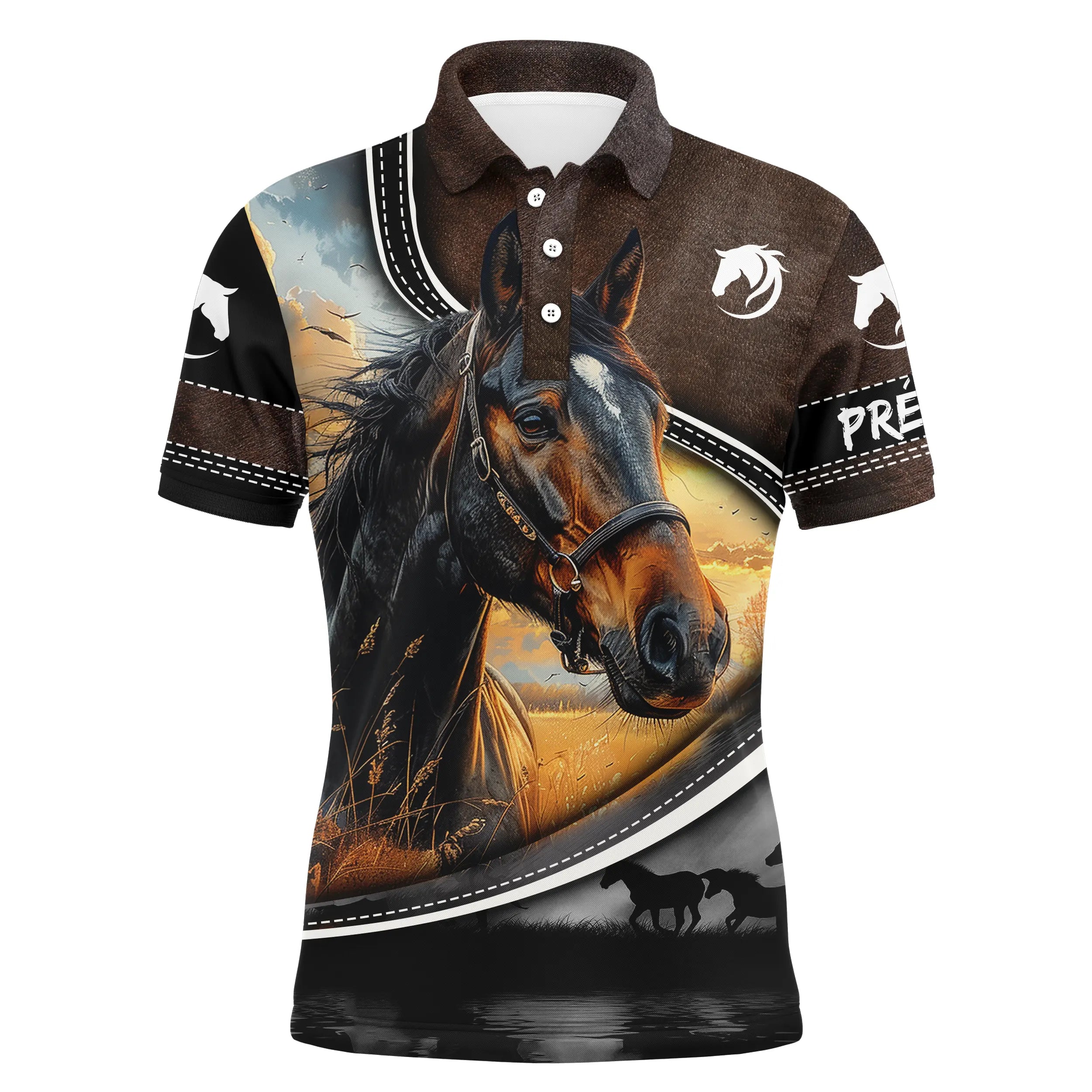 Equestrian Printed Polo Shirt - Horse Design - Horse Riding Passion - CT22022447