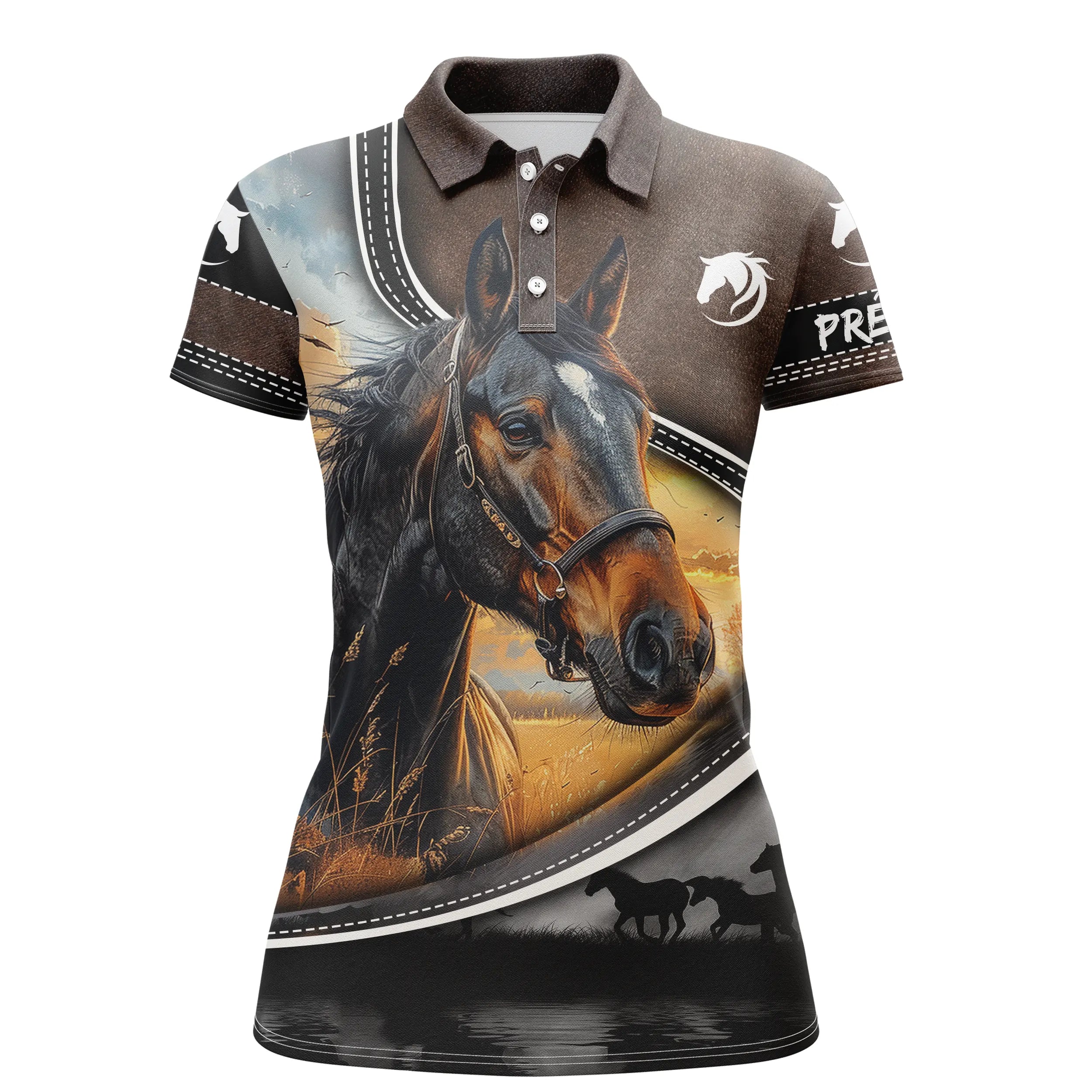 Equestrian Printed Polo Shirt - Horse Design - Horse Riding Passion - CT22022447