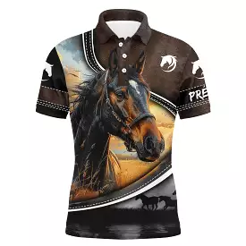 Equestrian Printed Polo Shirt - Horse Design - Horse Riding Passion - CT22022447