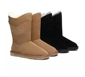 EVERAU Premium Sheepskin Tall Boots Women Swanston 3 Panel