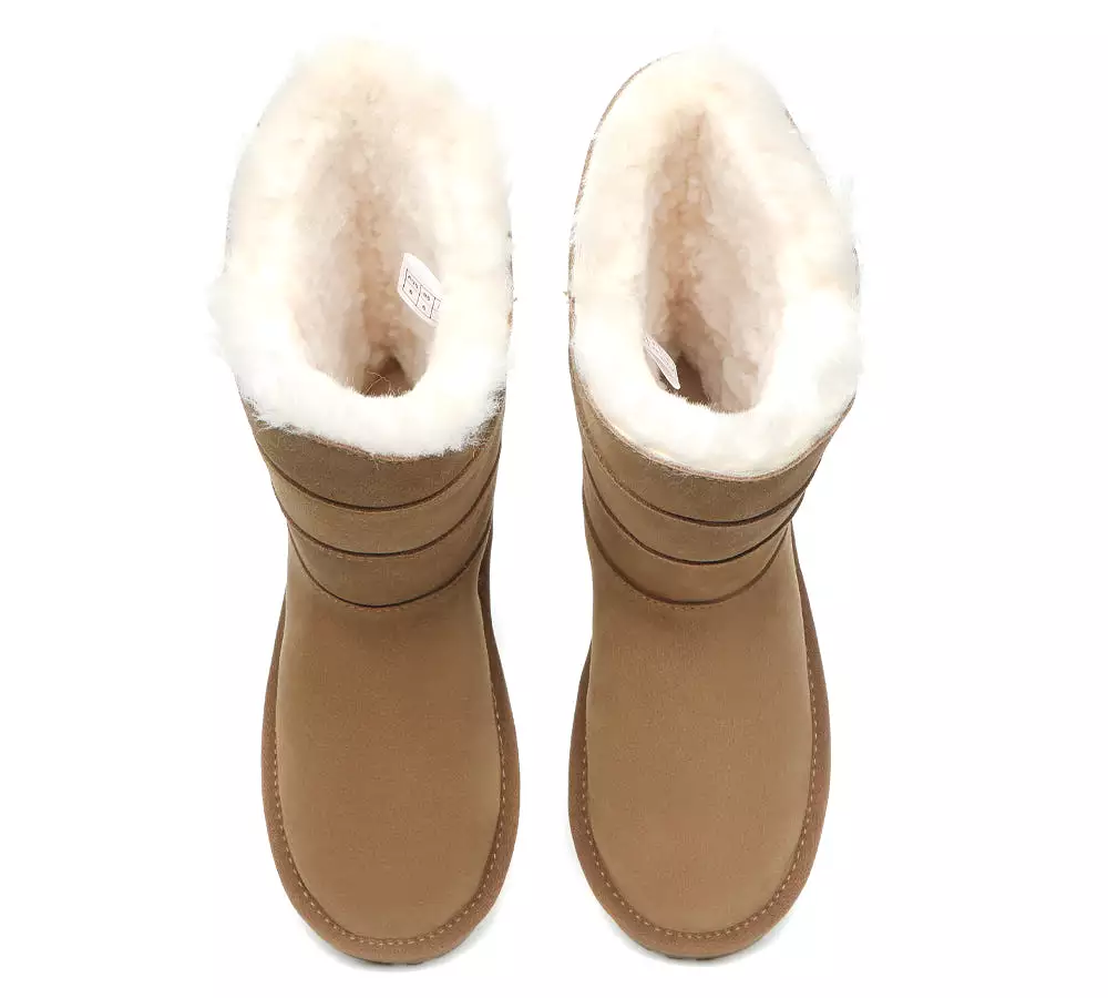 EVERAU Premium Sheepskin Tall Boots Women Swanston 3 Panel