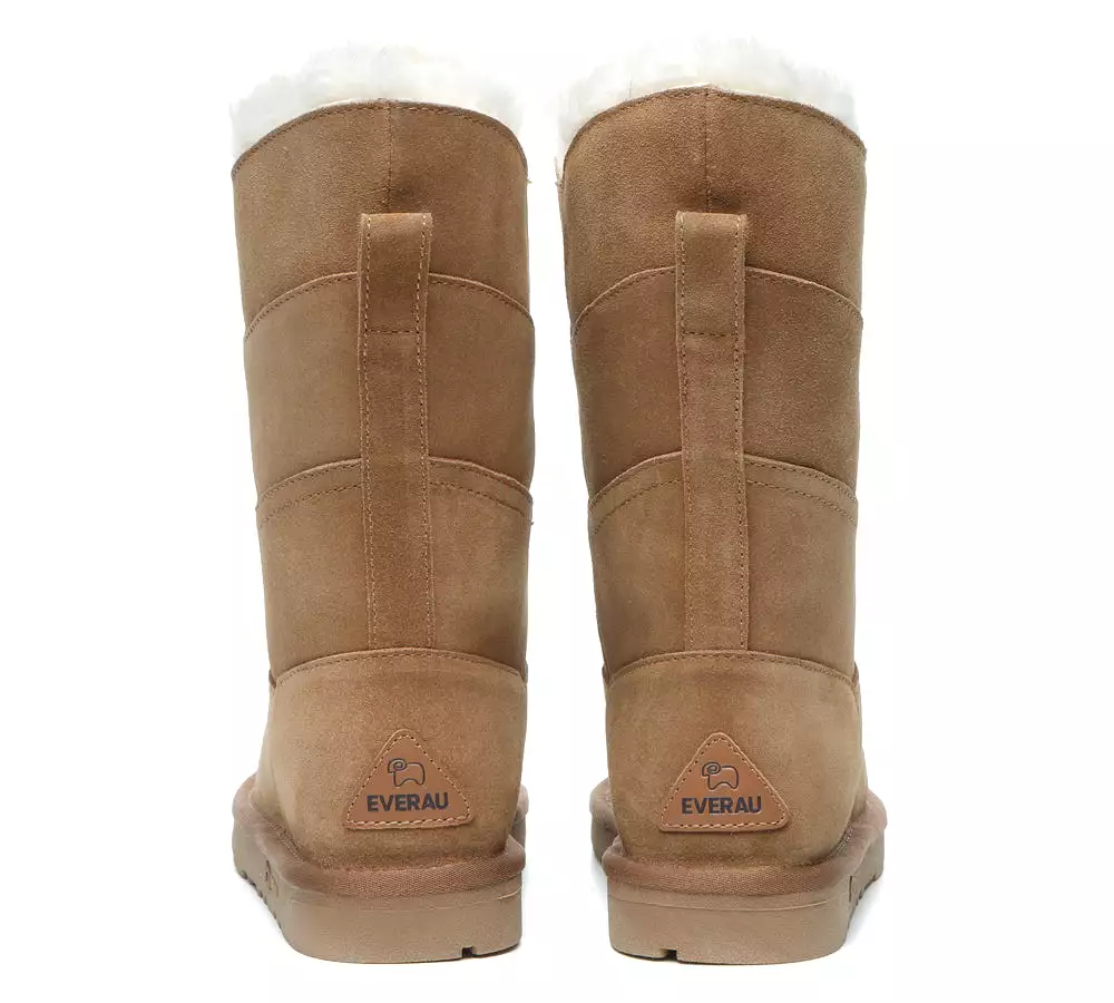 EVERAU Premium Sheepskin Tall Boots Women Swanston 3 Panel