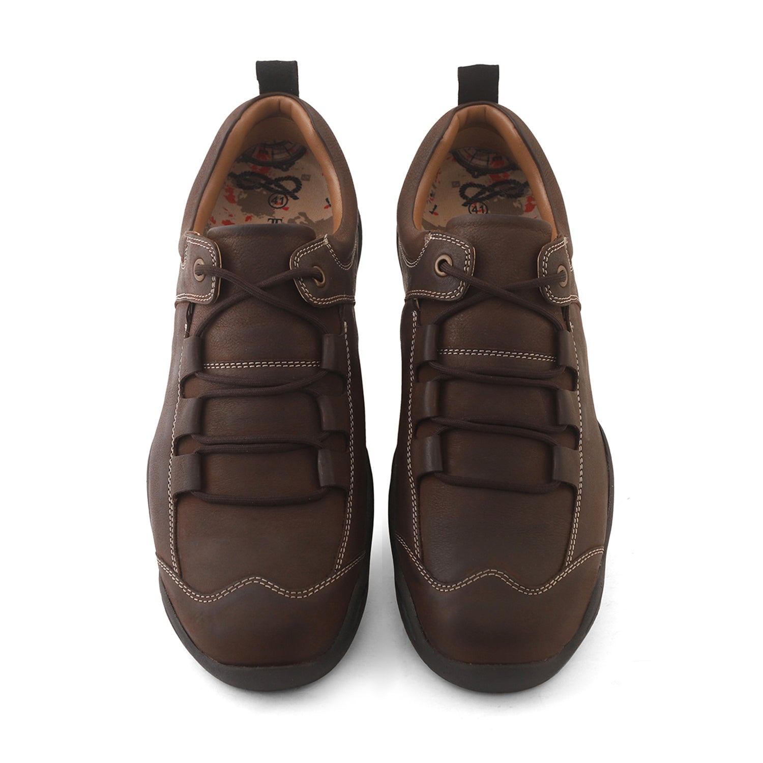 Ezok Brown Leather Casual Sneakers