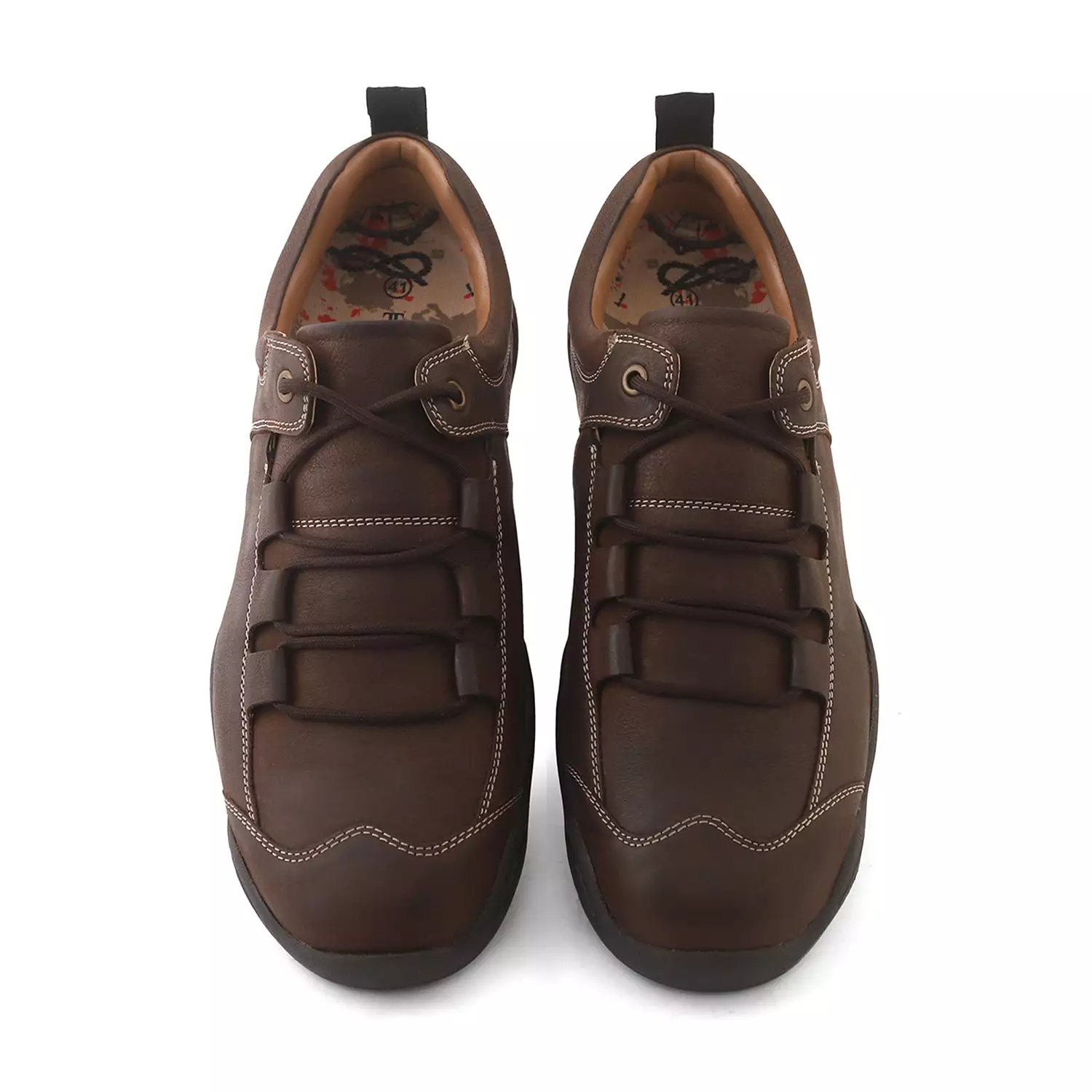 Ezok Brown Leather Casual Sneakers