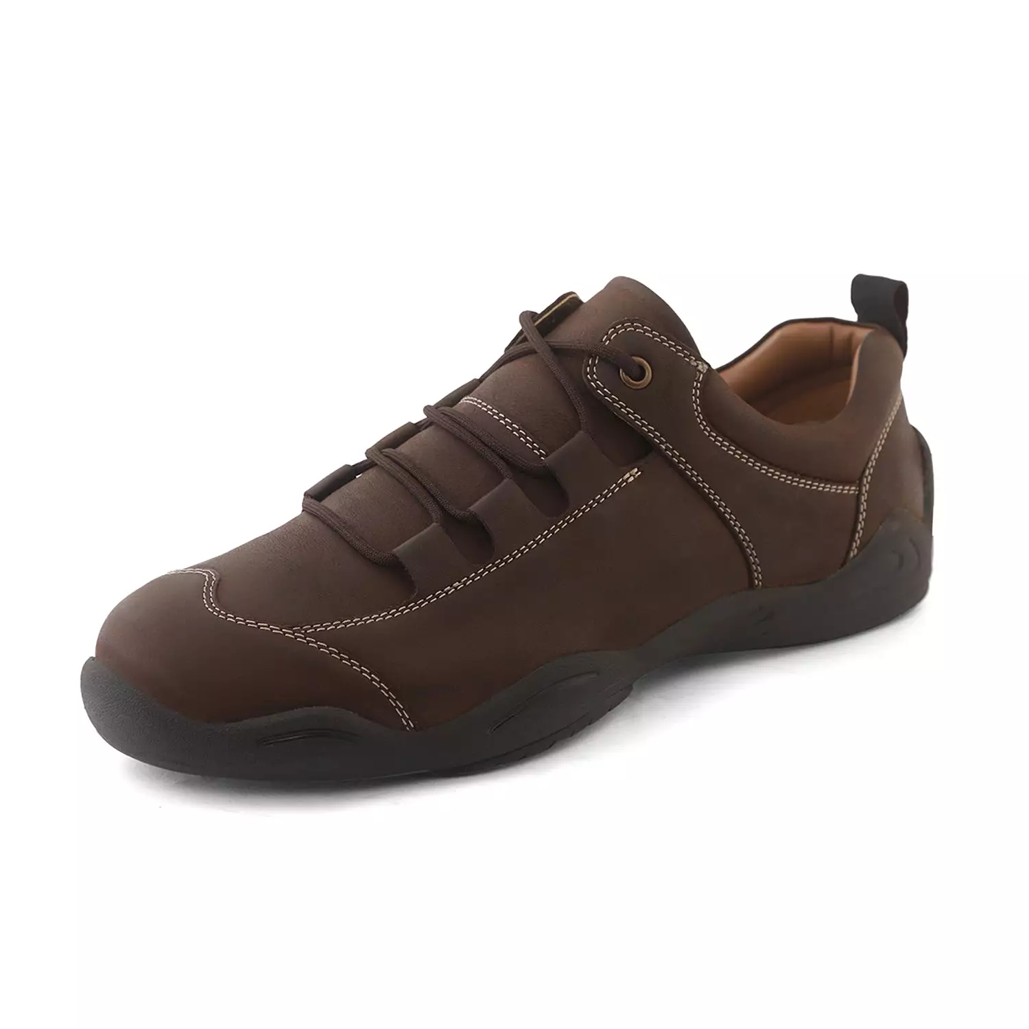 Ezok Brown Leather Casual Sneakers