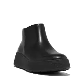 Fit-Flop F-Mode Flatform Zip Ankle Boots in Black