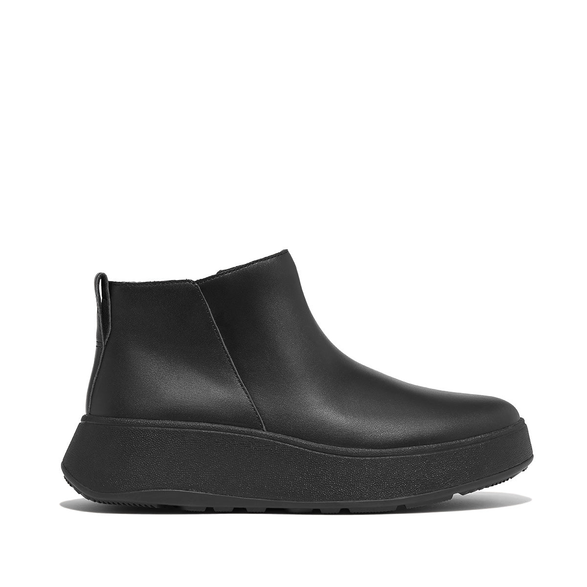 Fit-Flop F-Mode Flatform Zip Ankle Boots in Black