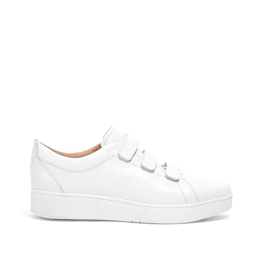 Fitflop white leather sneakers with quick stick fastening