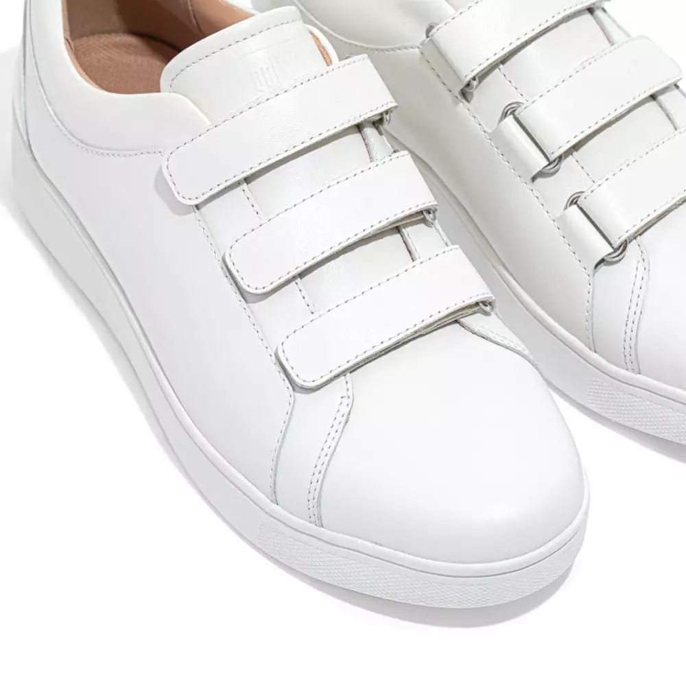 Fitflop white leather sneakers with quick stick fastening