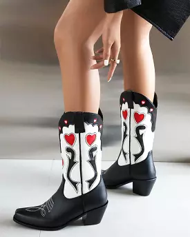 Floral Ankle Boots with Embroidered Details.