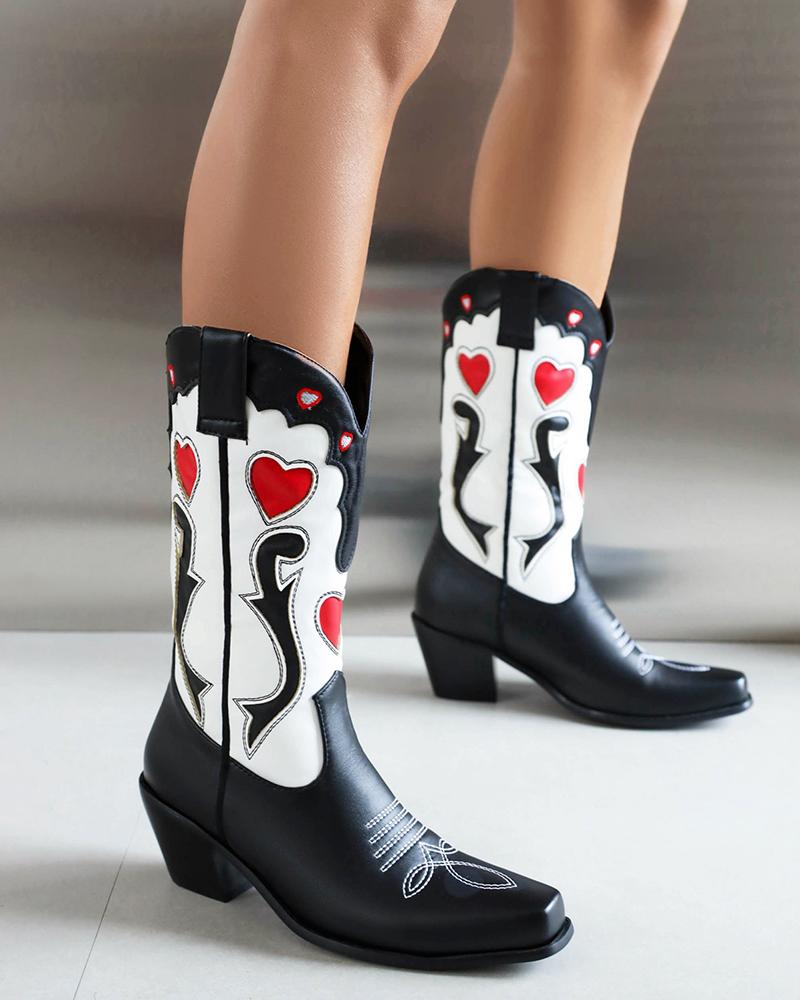 Floral Ankle Boots with Embroidered Details.