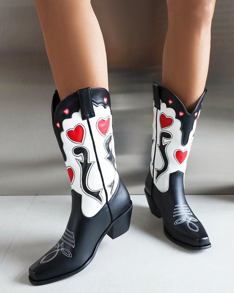 Floral Ankle Boots with Embroidered Details.