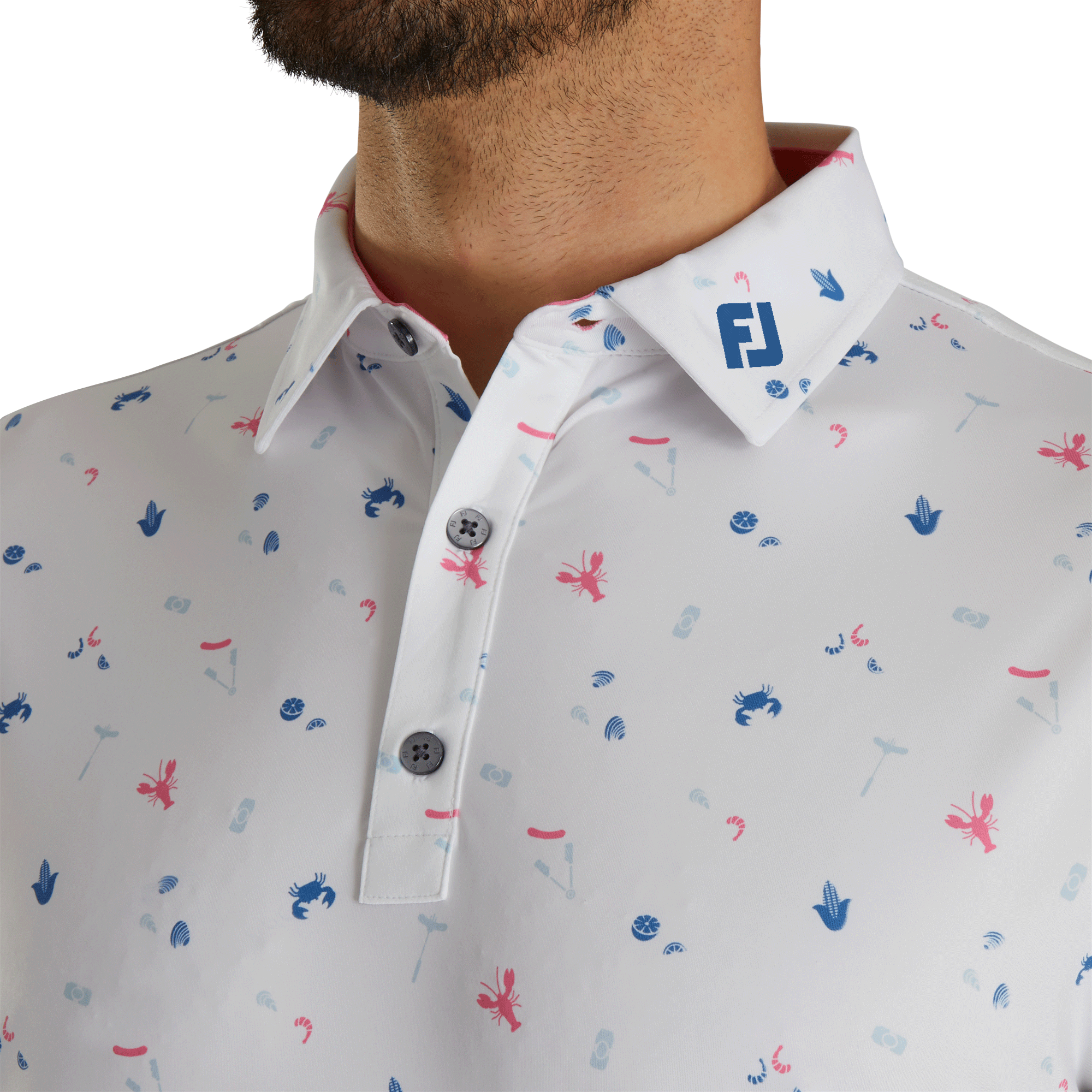 FootJoy Clam Bake Lisle Self Collar Polo - Print