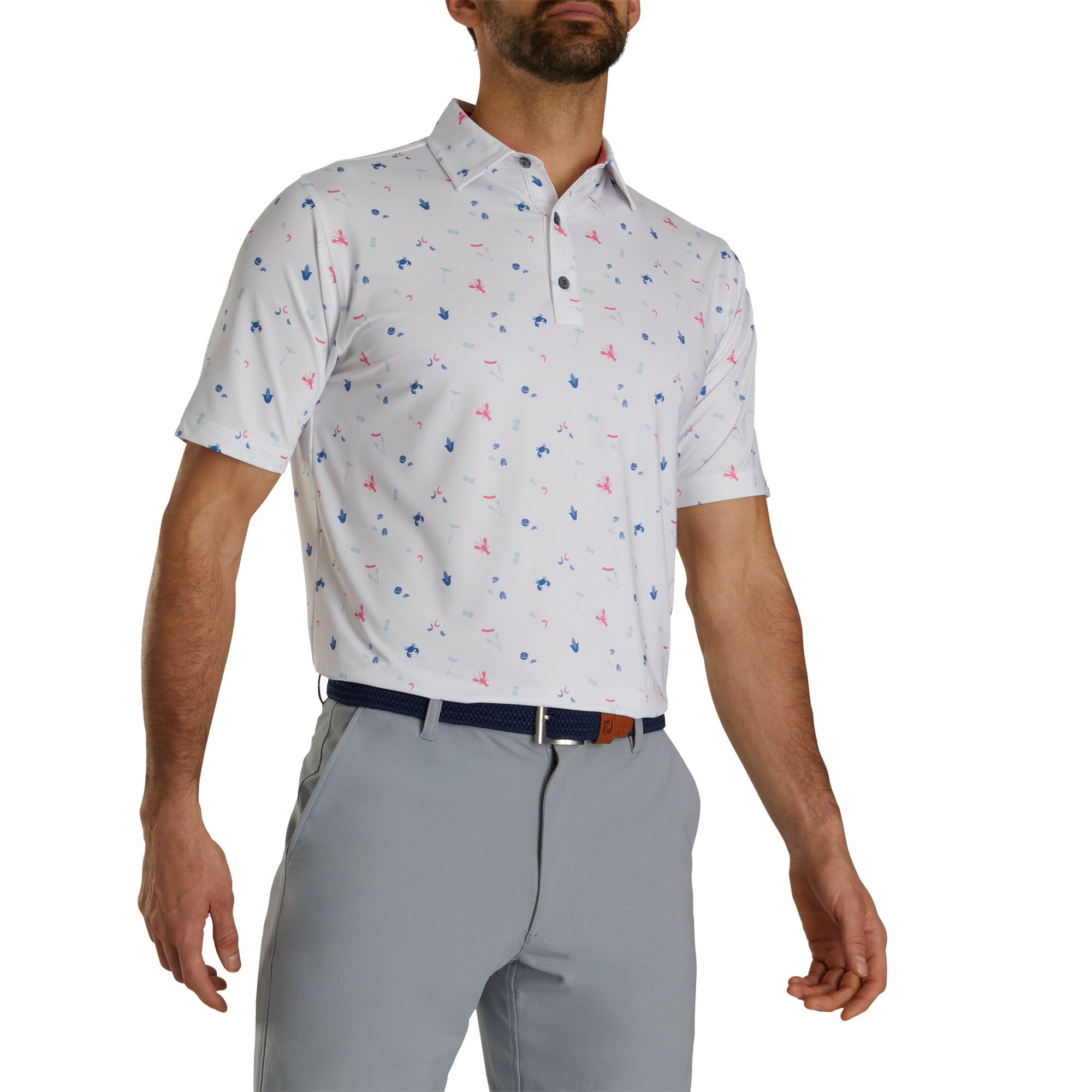 FootJoy Clam Bake Lisle Self Collar Polo - Print