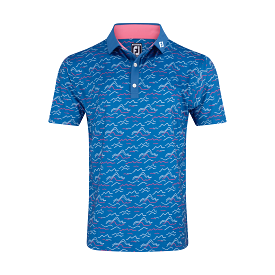 FootJoy Wave Print Lisle Self Collar Polo - Google SEO Result: FootJoy Wave Print Polo with Lisle Fabric and Self Collar